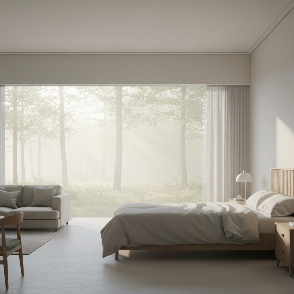 Serene peaceful environment suggesting good sleep